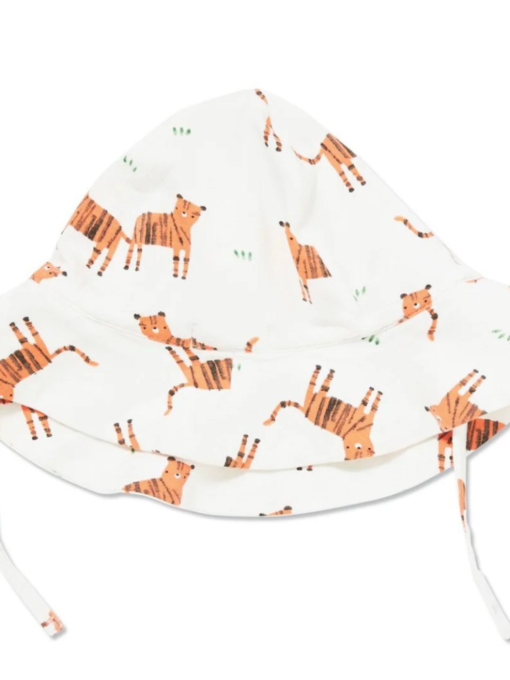 Angel Dear White Kids Sun Hat with Orange Tiger Print